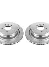 Power Stop Evolution Drilled & Slotted Rotors - Pair Rear Land Rover Range Rover 2006-2012                                     - EBR1045XPR - Image 2
