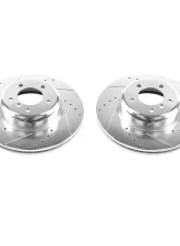 Power Stop Evolution Drilled & Slotted Rotors - Pair Front BMW 135i 2008-2013                                     - EBR1215XPR - Image 2
