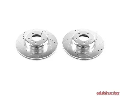 Power Stop Evolution Drilled & Slotted Rotors - Pair Front BMW 135i 2008-2013 - EBR1215XPR