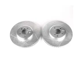 Power Stop Evolution Drilled & Slotted Rotors - Pair Front BMW 550i GT 2010-2015