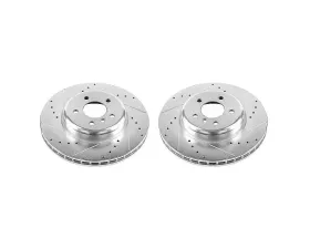Power Stop Evolution Drilled & Slotted Rotors - Pair Front BMW 535d 2014-2016