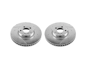 Power Stop Evolution Drilled & Slotted Rotors - Pair Front BMW 535i GT 2010-2017