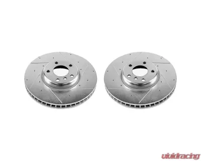 Power Stop Evolution Drilled & Slotted Rotors - Pair Front BMW 535i GT 2010-2017 - EBR1230XPR