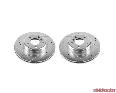 Power Stop Evolution Drilled & Slotted Rotors - Pair Front BMW 528i 2011-2016 - EBR1234XPR