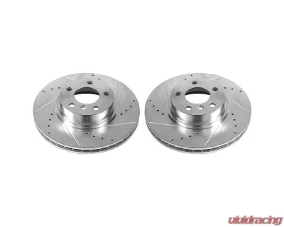 Power Stop Evolution Drilled & Slotted Rotors - Pair Front BMW X3 2011-2017 - EBR1238XPR
