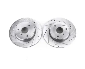 Power Stop Evolution Drilled & Slotted Rotors - Pair Front Smart Fortwo 2008-2016