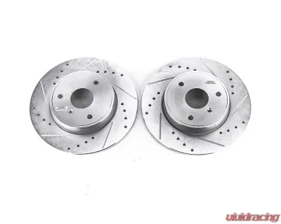 Power Stop Evolution Drilled & Slotted Rotors - Pair Front Smart Fortwo 2008-2016 - EBR1261XPR