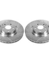 Power Stop Evolution Drilled & Slotted Rotors - Pair Front Mercedes-Benz C250 2012-2016                                     - EBR1265XPR - Image 2