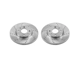 Power Stop Evolution Drilled & Slotted Rotors - Pair Front Fiat 500 2012-2018