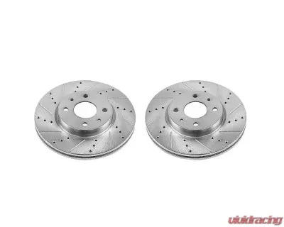 Power Stop Evolution Drilled & Slotted Rotors - Pair Front Fiat 500 2012-2018 - EBR1296XPR