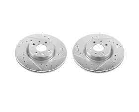 Power Stop Evolution Drilled & Slotted Rotors - Pair Front Fiat 500 2012-2018