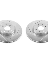 Power Stop Evolution Drilled & Slotted Rotors - Pair Front Fiat 500 2012-2018                                     - EBR1297XPR - Image 2