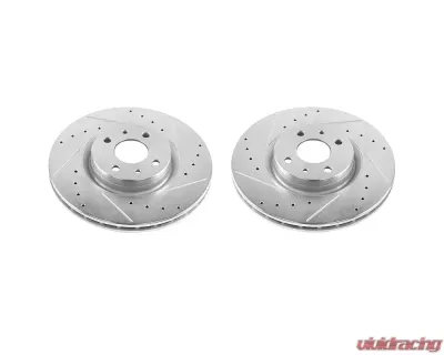 Power Stop Evolution Drilled & Slotted Rotors - Pair Front Fiat 500 2012-2018 - EBR1297XPR