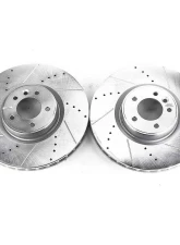 Power Stop Evolution Drilled & Slotted Rotors - Pair Front Land Rover Range Rover 2013-2018                                     - EBR1409XPR - Image 2