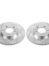 Power Stop Evolution Drilled & Slotted Rotors - Pair Front Mini Cooper Countryman 2011-2016                                     - EBR1413XPR - Image 2