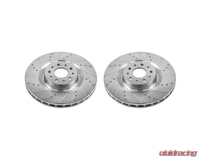 Power Stop Evolution Drilled & Slotted Rotors - Pair Front Fiat 500L 2014-2019 - EBR1425XPR