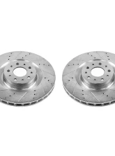 Power Stop Evolution Drilled & Slotted Rotors - Pair Front Fiat 500L 2014-2019                                     - EBR1425XPR - Image 2