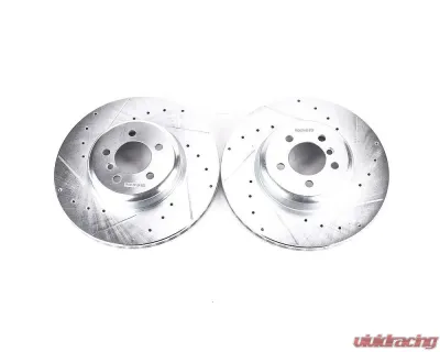 Power Stop Evolution Drilled & Slotted Rotors - Pair Front BMW 335i 2013-2015 - EBR1438XPR