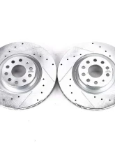 Power Stop Evolution Drilled & Slotted Rotors - Pair Front Audi S3 2015-2018                                     - EBR1497XPR - Image 2