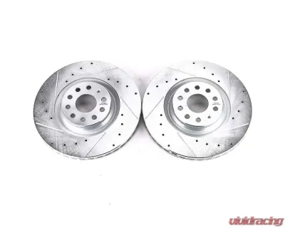 Power Stop Evolution Drilled & Slotted Rotors - Pair Front Audi S3 2015-2018 - EBR1497XPR