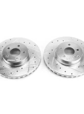 Power Stop Evolution Drilled & Slotted Rotors - Pair Front Mercedes-Benz C300 2014                                     - EBR1627XPR - Image 2