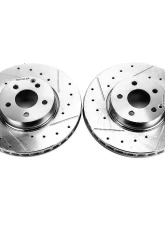 Power Stop Evolution Drilled & Slotted Rotors - Pair Front Audi A4 2017-2022                                     - EBR1637XPR - Image 2