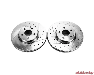 Power Stop Evolution Drilled & Slotted Rotors - Pair Front Audi A4 2017-2022 - EBR1637XPR