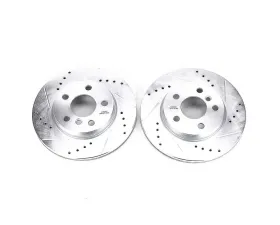 Power Stop Evolution Drilled & Slotted Rotors - Pair Front Mini Cooper 2014-2019
