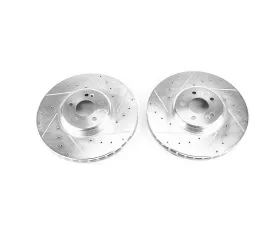 Power Stop Evolution Drilled & Slotted Rotors - Pair Front Mercedes-Benz C43 AMG 2017-2018