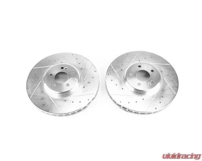 Power Stop Evolution Drilled & Slotted Rotors - Pair Front Mercedes-Benz C43 AMG 2017-2018 - EBR1649XPR