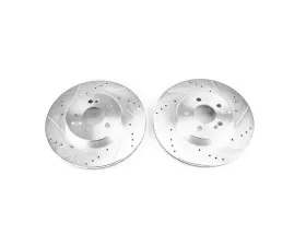 Power Stop Evolution Drilled & Slotted Rotors - Pair Rear Mercedes-Benz C43 AMG 2017-2018