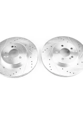 Power Stop Evolution Drilled & Slotted Rotors - Pair Rear Mercedes-Benz C43 AMG 2017-2018                                     - EBR1650XPR - Image 2