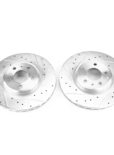 Power Stop Evolution Drilled & Slotted Rotors - Pair Front Audi A4 2017-2022                                     - EBR1652XPR - Image 2