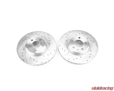 Power Stop Evolution Drilled & Slotted Rotors - Pair Front Audi A4 2017-2022 - EBR1652XPR
