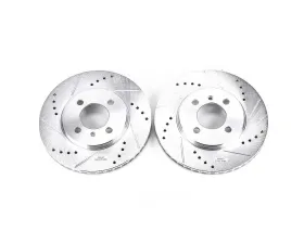Power Stop Evolution Drilled & Slotted Rotors - Pair Front BMW 318i 1991