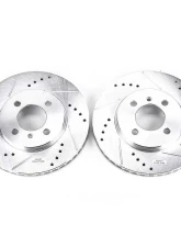 Power Stop Evolution Drilled & Slotted Rotors - Pair Front BMW 318i 1991                                     - EBR219XPR - Image 2