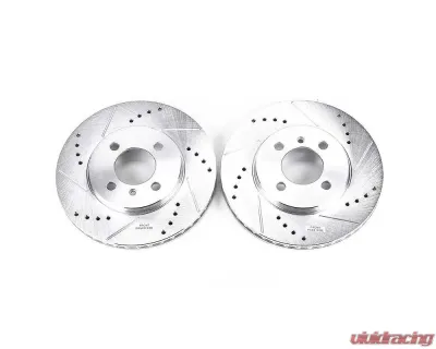 Power Stop Evolution Drilled & Slotted Rotors - Pair Front BMW 318i 1991 - EBR219XPR