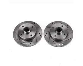 Power Stop Evolution Drilled & Slotted Rotors - Pair Rear Volkswagen Cabrio 1999-2002