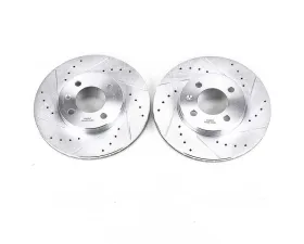 Power Stop Evolution Drilled & Slotted Rotors - Pair Front Volkswagen Cabrio 1995-2002