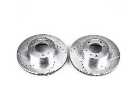 Power Stop Evolution Drilled & Slotted Rotors - Pair Front BMW 540i 1994-1995