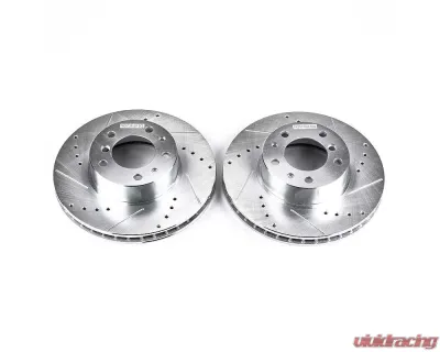 Power Stop Evolution Drilled & Slotted Rotors - Pair Front BMW 540i 1994-1995 - EBR262XPR