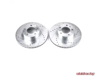 Power Stop Evolution Drilled & Slotted Rotors - Pair Front BMW 525i 1989-1995 - EBR288XPR