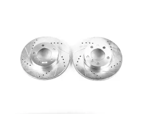 Power Stop Evolution Drilled & Slotted Rotors - Pair Front BMW 318i 1992-1998