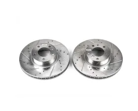 Power Stop Evolution Drilled & Slotted Rotors - Pair Front BMW 540i 1997-2000