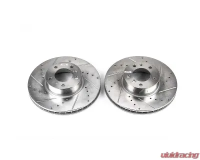 Power Stop Evolution Drilled & Slotted Rotors - Pair Front BMW 540i 1997-2000 - EBR421XPR