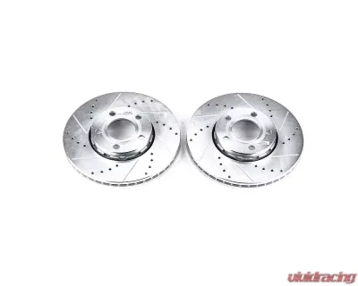 Power Stop Evolution Drilled & Slotted Rotors - Pair Front Audi A4 1996-2004 - EBR430XPR