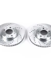Power Stop Evolution Drilled & Slotted Rotors - Pair Front Volvo 850 1994-1997                                     - EBR458XPR - Image 2