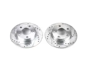 Power Stop Evolution Drilled & Slotted Rotors - Pair Rear Audi A4 Quattro 1996-2001