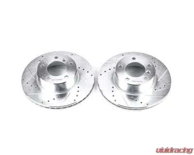 Power Stop Evolution Drilled & Slotted Rotors - Pair Front BMW 525i 2001-2003 - EBR496XPR