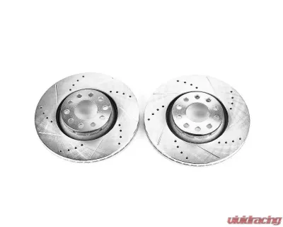 Power Stop Evolution Drilled & Slotted Rotors - Pair Front Audi A4 2002-2006 - EBR499XPR